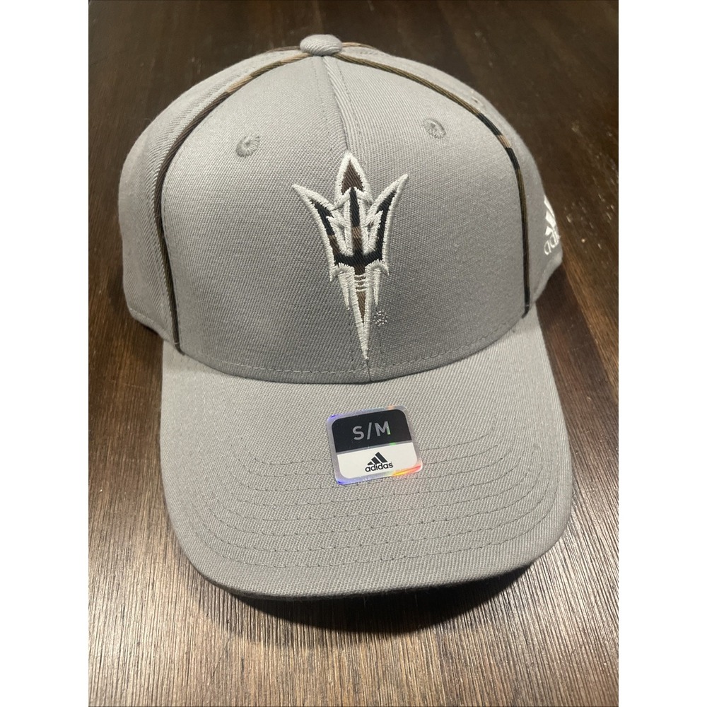 Arizona State Sun Devils Adidas FitMax 70 Gray Camo Structured Baseball Hat S/M